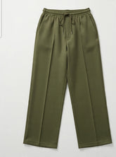 `ESSENTIALS Wide-Leg Interlock Trousers | Olive`